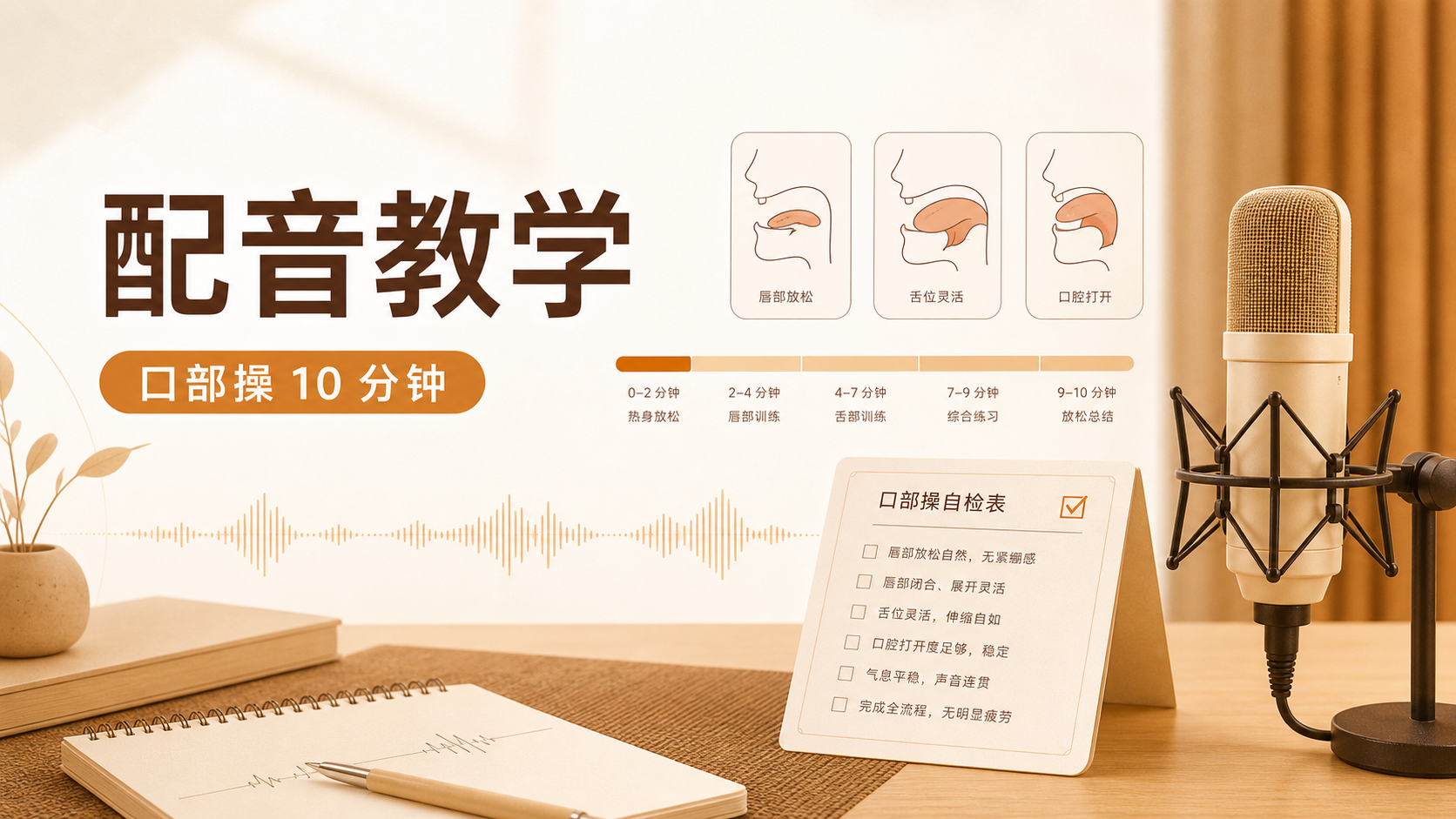配音新手口部操怎么练？10 分钟流程和自检表