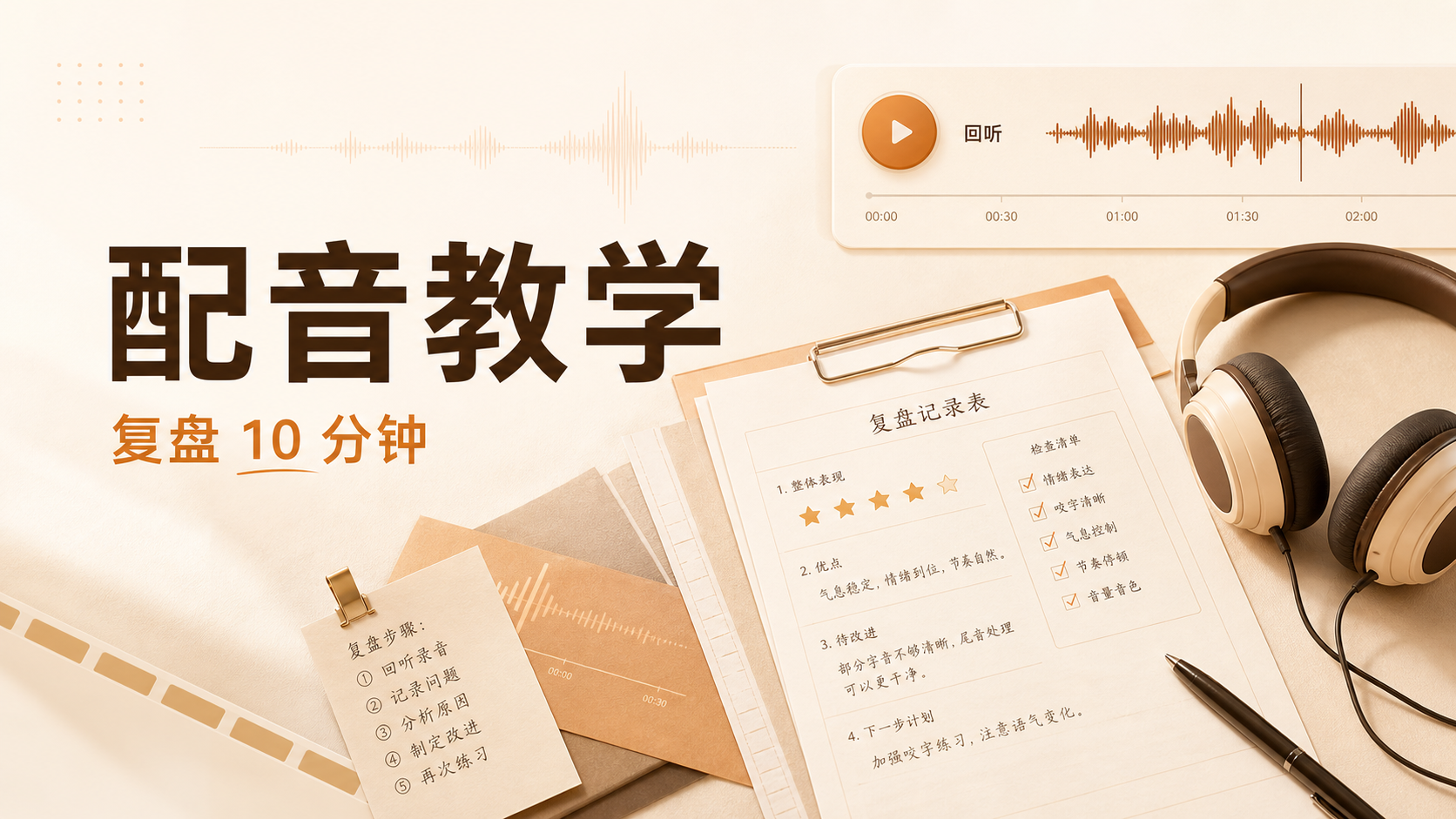 录完以后怎么复盘？新手配音进步最快的 10 分钟流程